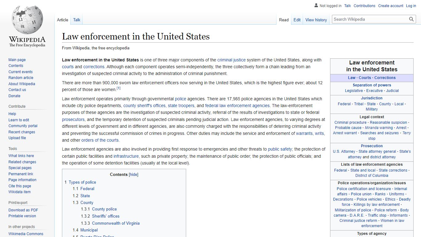 Law enforcement in the United States - Wikipedia